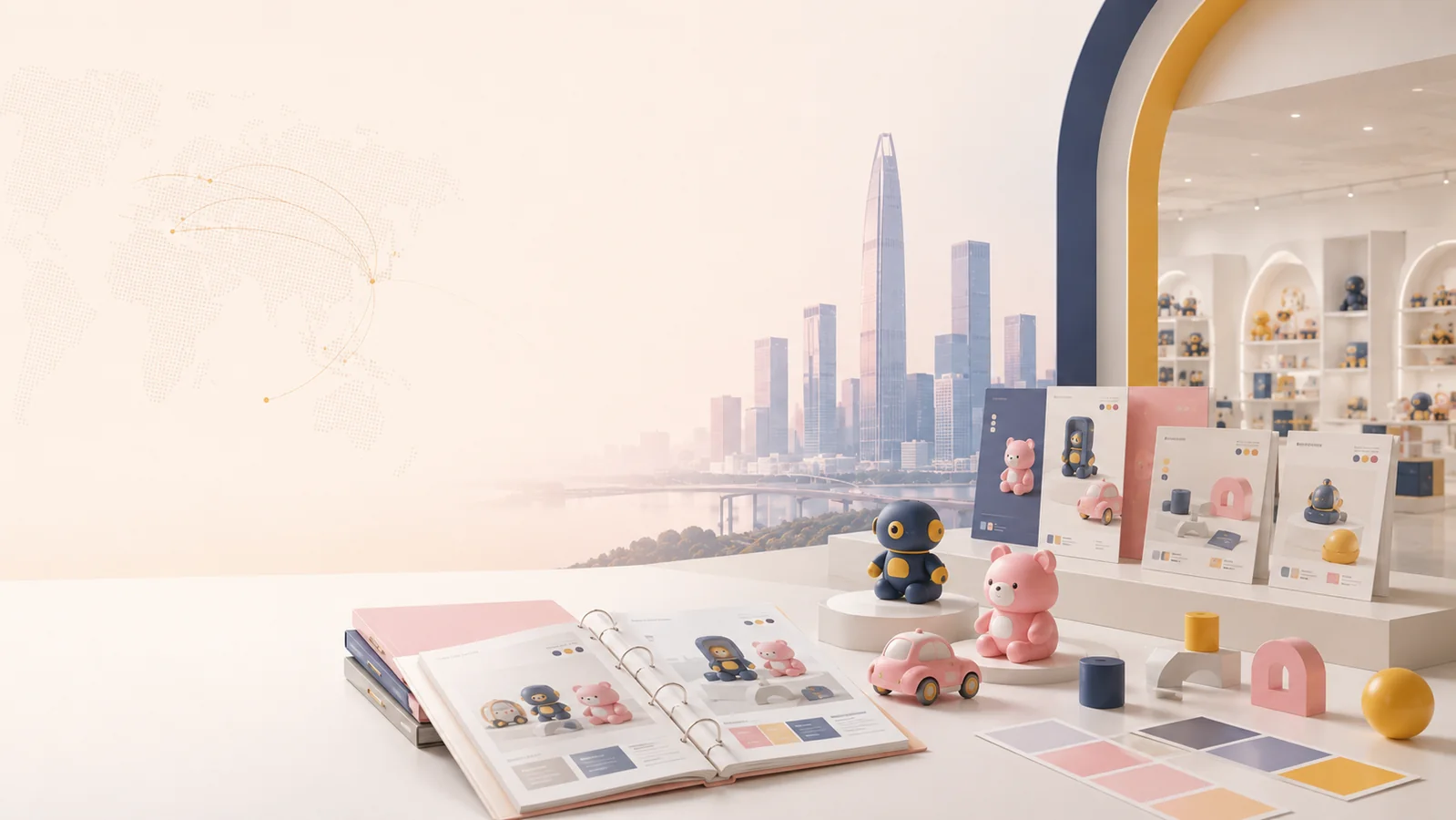 Toy product catalogs, samples and collection presentation